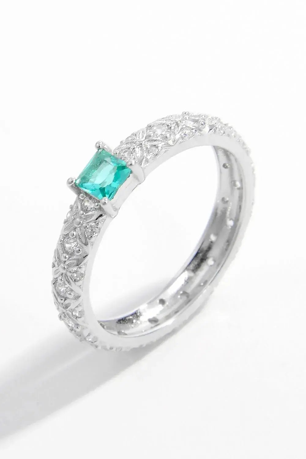 925 Sterling Silver Square Zircon Ring - Adorer Les Bijoux