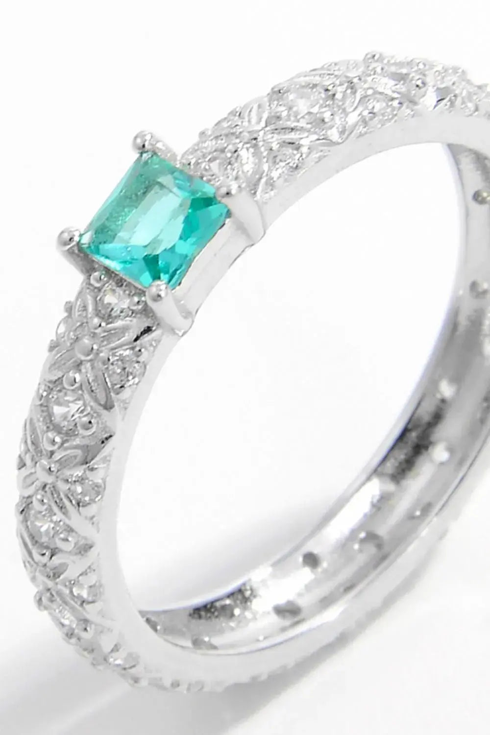 925 Sterling Silver Square Zircon Ring - Adorer Les Bijoux