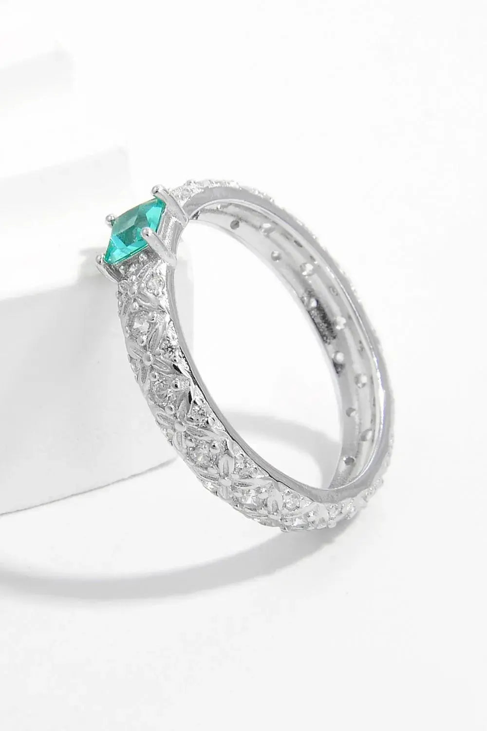 925 Sterling Silver Square Zircon Ring - Adorer Les Bijoux