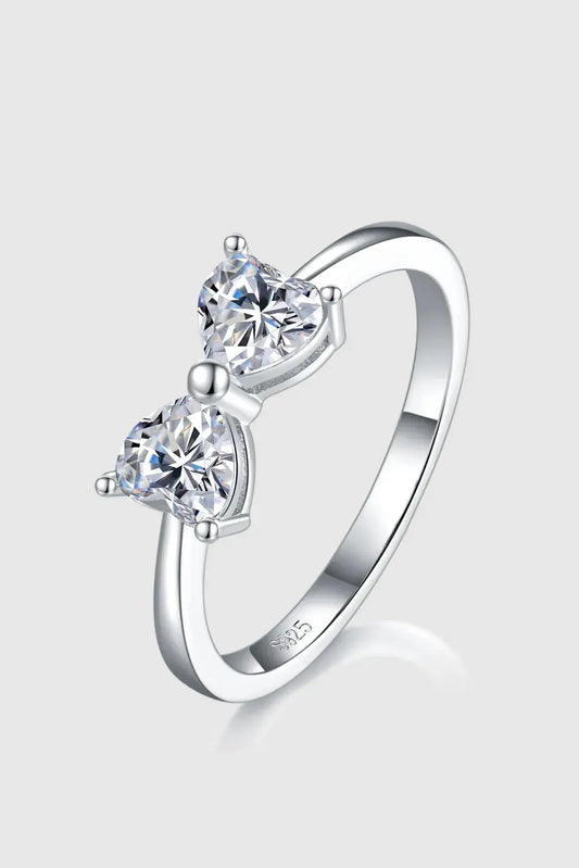 1 Carat Moissanite 925 Sterling Silver Bow Ring - Adorer Les Bijoux