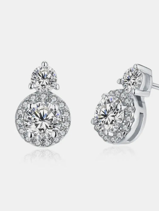 1 Carat Moissanite 925 Sterling Silver Earrings - Adorer Les Bijoux