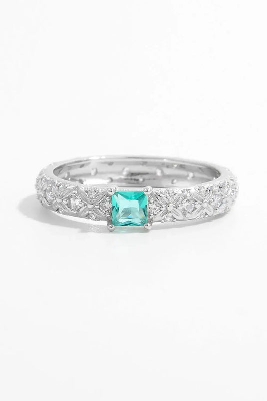 925 Sterling Silver Square Zircon Ring - Adorer Les Bijoux