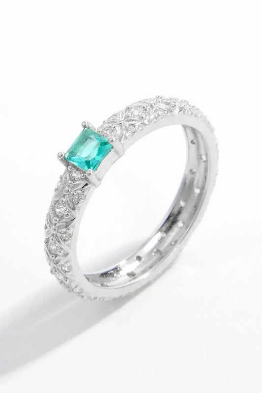 925 Sterling Silver Square Zircon Ring - Adorer Les Bijoux